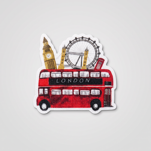 London bus and landmarks travel patch