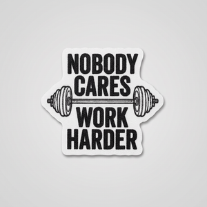 Nobody Cares Work Harder barbell gym patch