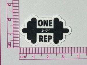 One More Rep Patch – Dumbbell Gym - with ruler for scale