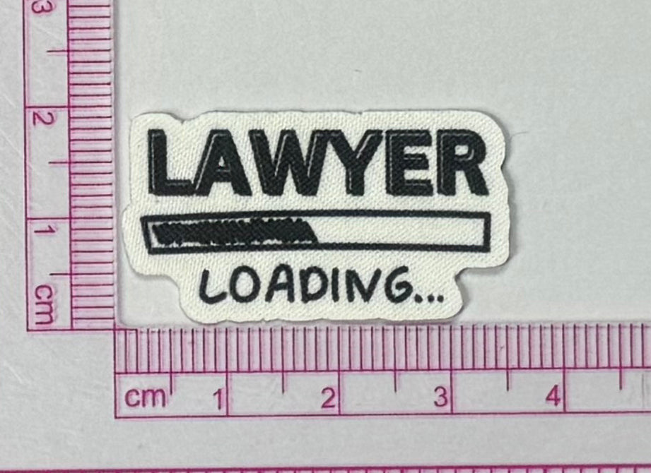 Lawyer Loading Patch – Funny Progress Bar - with ruler for scale
