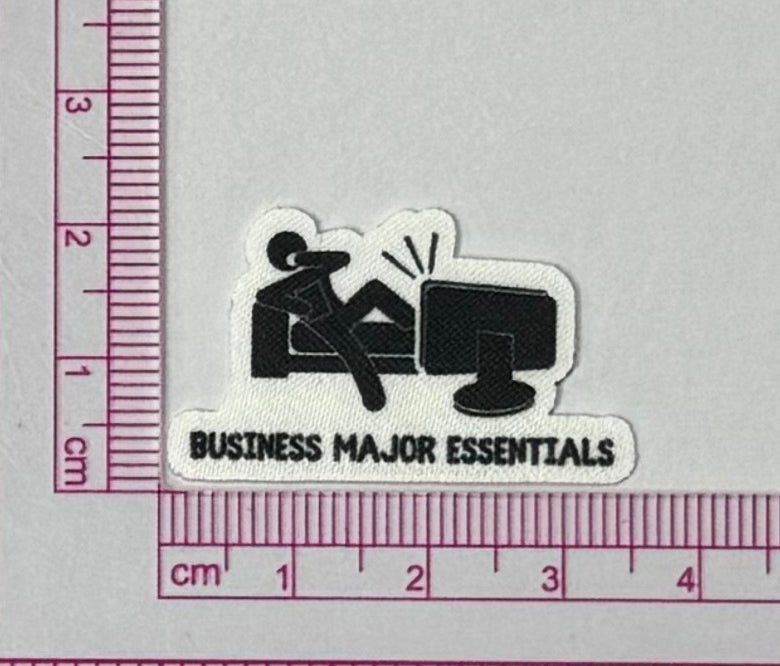 Business Major Essentials Patch – Funny Couch Icon - with ruler for scale