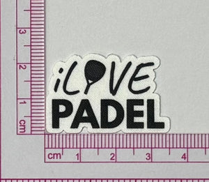 I Love Padel Patch – Racket Icon - with ruler for scale