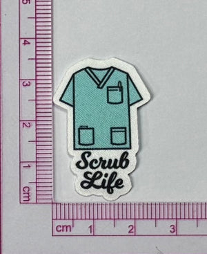Scrub Life Patch – Medical Scrub Top - with ruler for scale