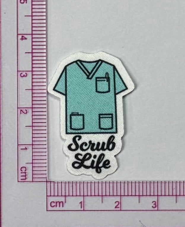 Scrub Life Patch – Medical Scrub Top - with ruler for scale