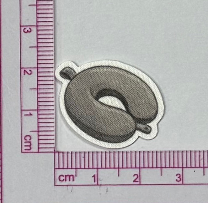 Travel Pillow Patch – Minimalist Neck Pillow - with ruler for scale