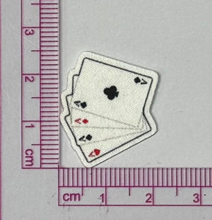 Four Aces Playing Cards Patch – Poker - with ruler for scale