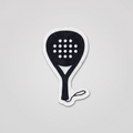 Black padel racket fabric patch with polka dots