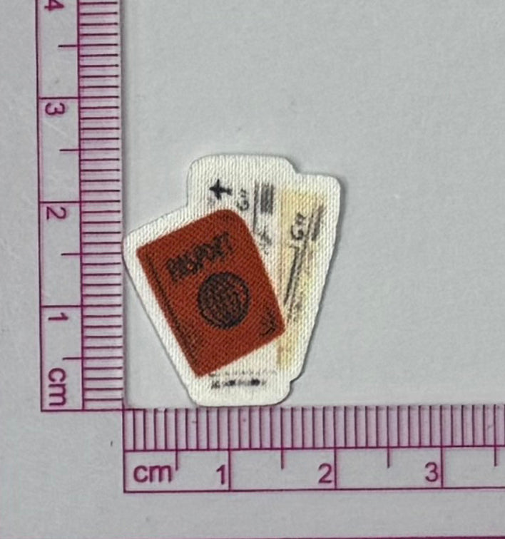 Passport & Boarding Pass Patch – Travel Icon - with ruler for scale