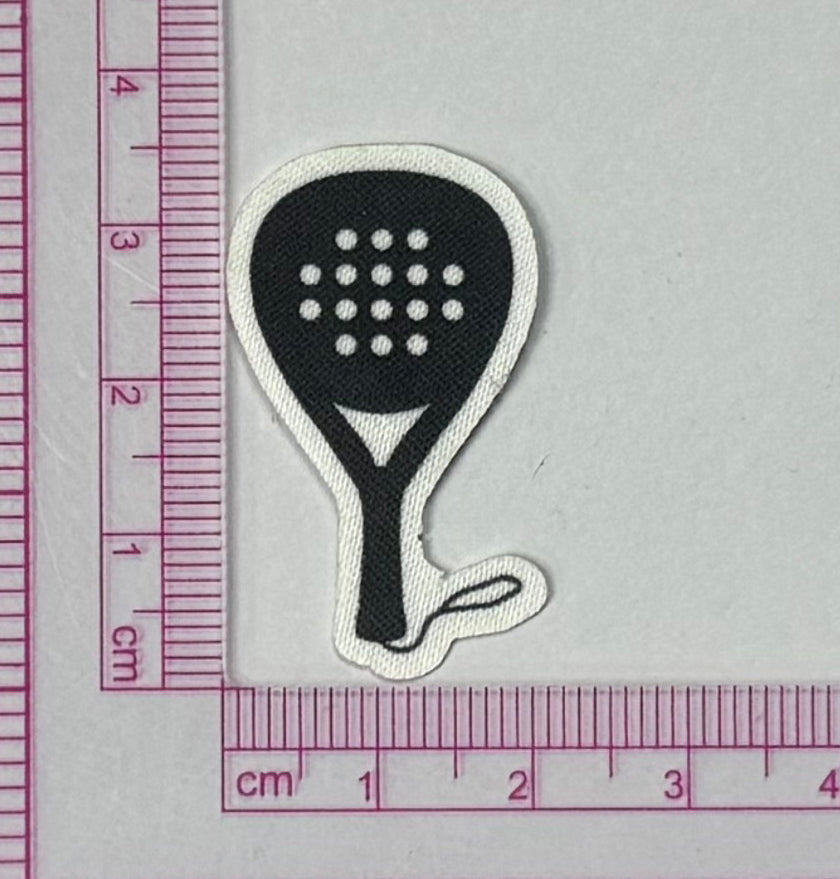 Black Padel Racket Patch – Polka Dot Sport - with ruler for scale