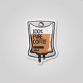 100% Pure Coffee IV drip bag funny patch