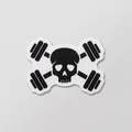 Skull and crossed dumbbells fabric patch