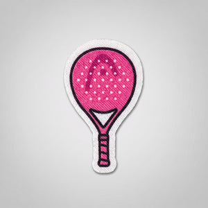 Pink polka dot sport racket patch
