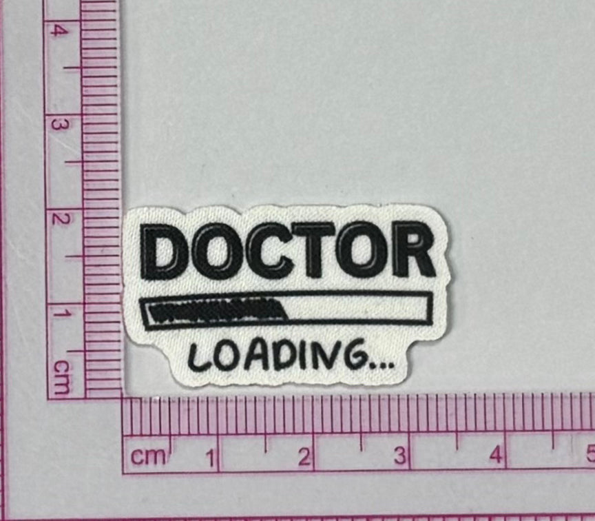 Doctor Loading Patch – Funny Progress Bar - with ruler for scale
