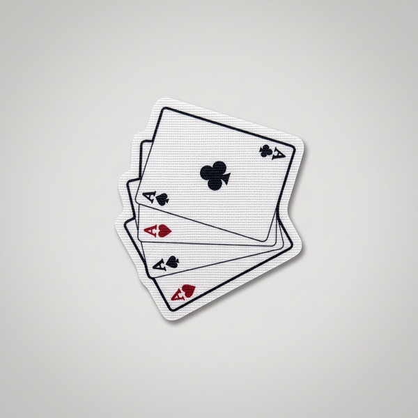 Four aces playing cards fabric patch