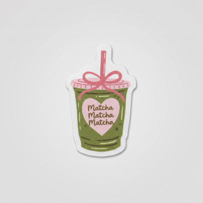 Matcha Matcha Matcha pink bow iced drink patch