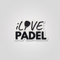 I Love Padel fabric patch with racket icon