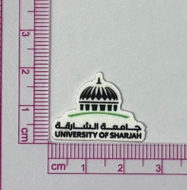 University Crest Patch – Academic Dome Design - with ruler for scale