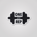 One More Rep fabric patch with dumbbell icon
