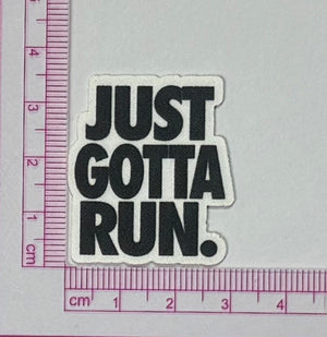 Just Gotta Run Bold Text Patch – Cream - with ruler for scale