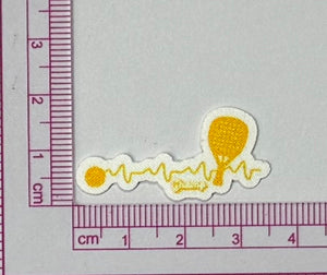 Gold Padel Racket Pulse Patch – Sporty Heartbeat - with ruler for scale