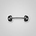 Barbell icon black and white gym patch