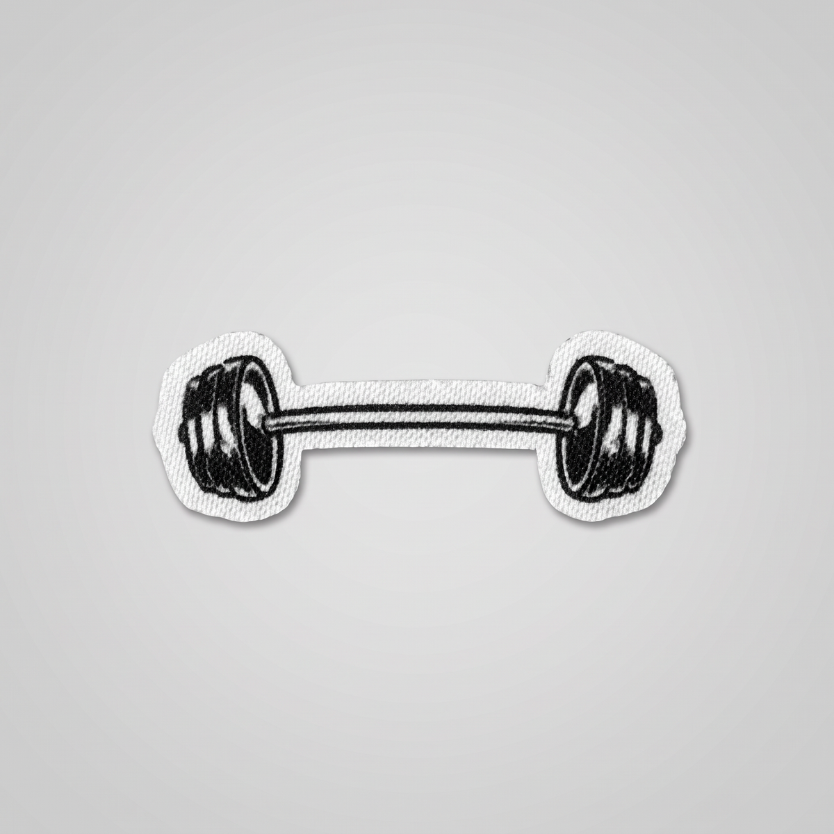 Barbell icon black and white gym patch