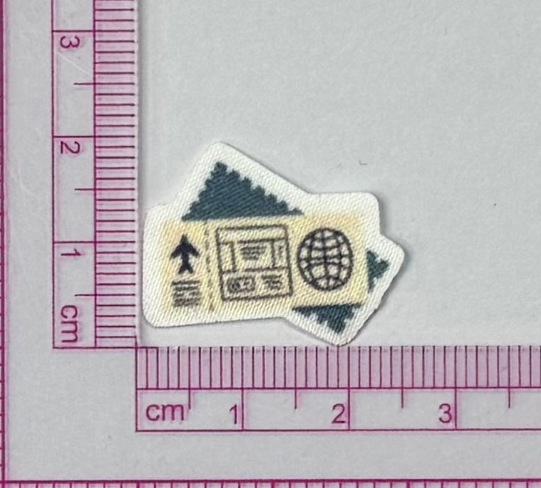 Travel Documents Icon Patch – Boarding Pass & Passport - with ruler for scale