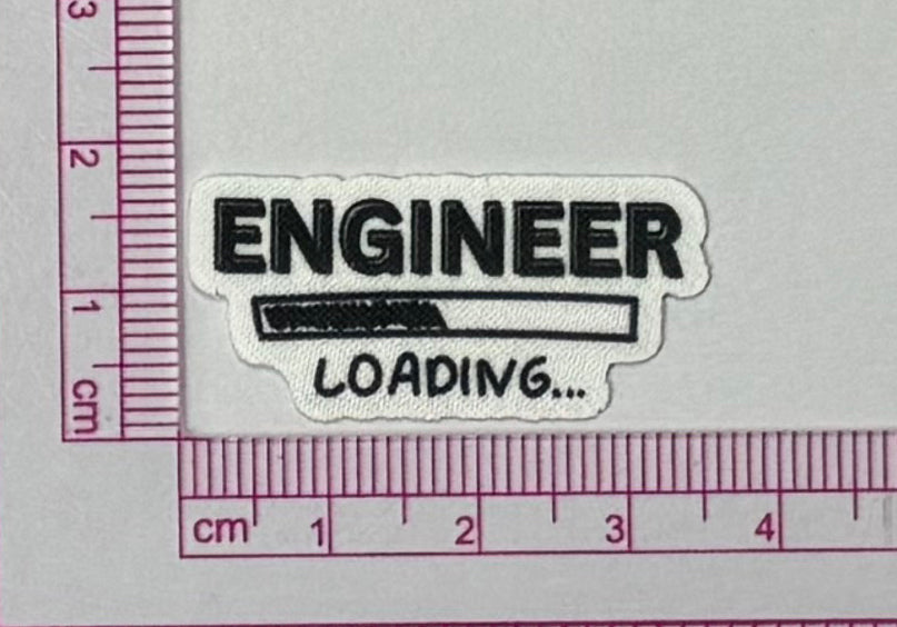 Engineer Loading Patch – Funny Progress Bar - with ruler for scale
