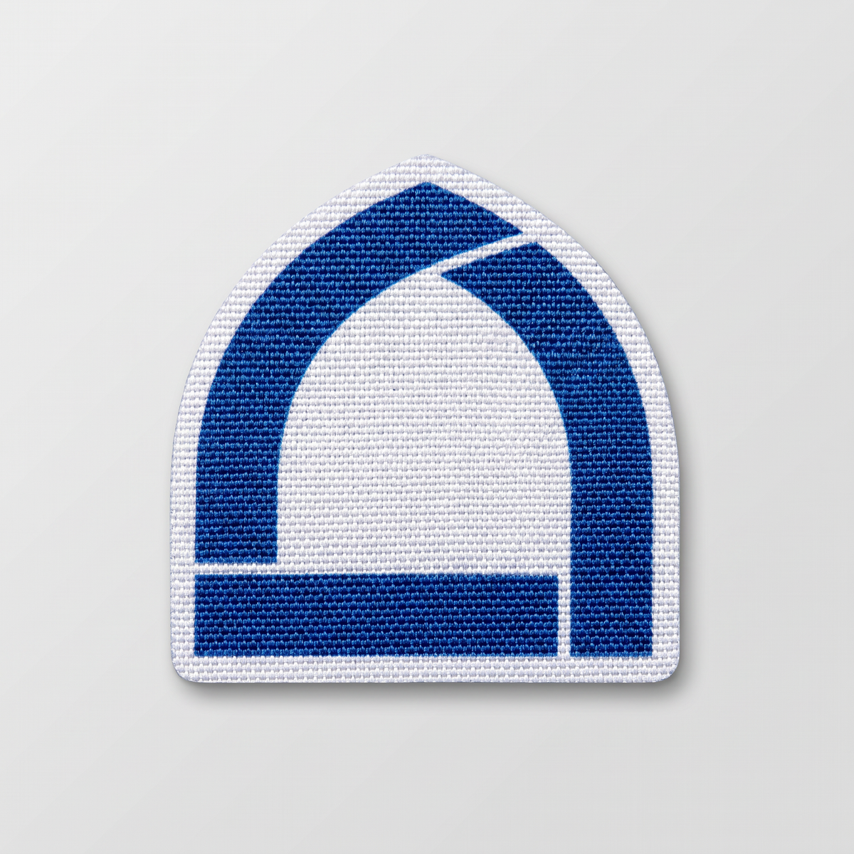 Minimalist blue mosque arch silhouette patch