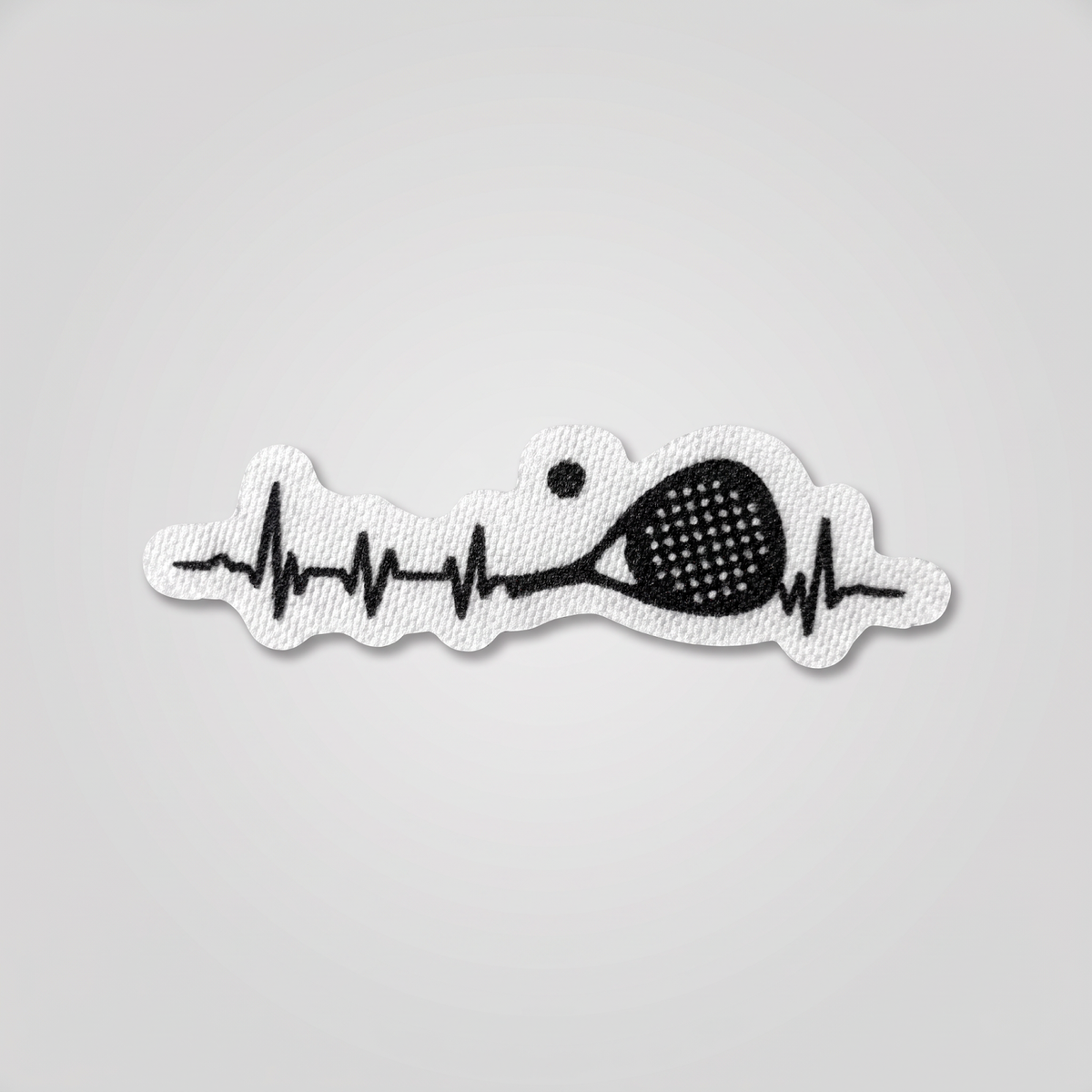 Padel racket heartbeat pulse line patch black and white