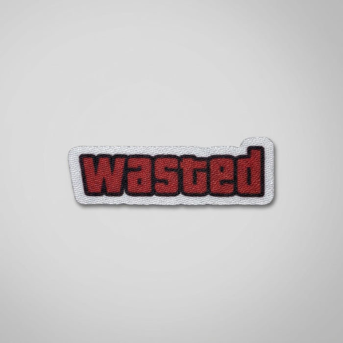 Wasted Bold Text Patch – Retro Game Font Phone Case Patch
