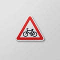 Red Bicycle Alert Triangle Patch