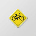 Yellow Bicycle Caution Sign Patch